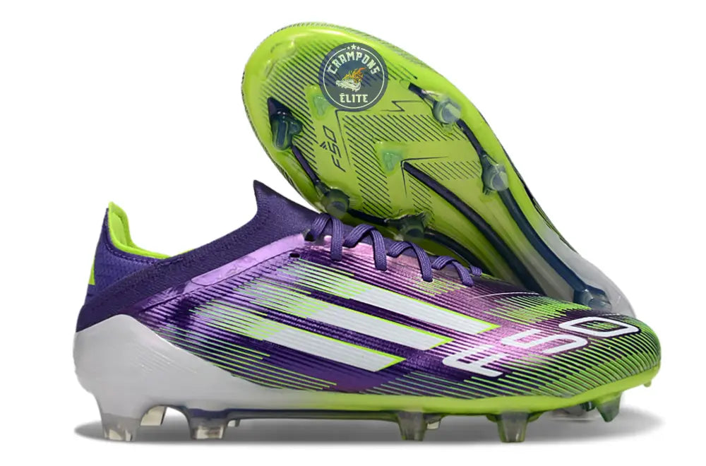 F50 Elite Lacets FG - Violet/Vert Fluo/Gris