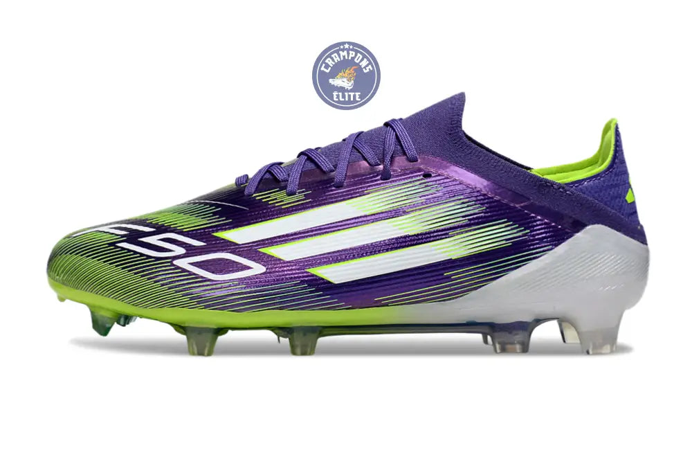 F50 Elite Lacets FG - Violet/Vert Fluo/Gris