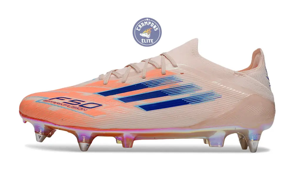 F50 Elite Lacets SG - Beige/Orange/Bleu