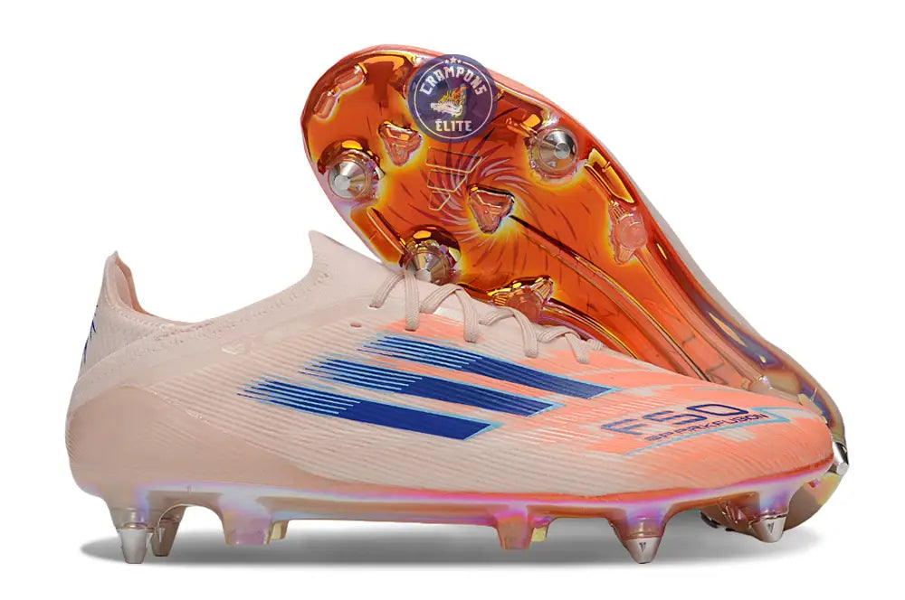 F50 Elite Lacets SG - Beige/Orange/Bleu