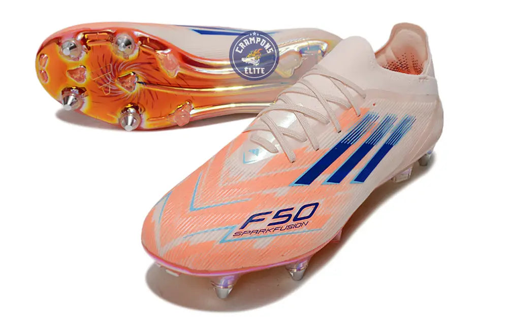 F50 Elite Lacets SG - Beige/Orange/Bleu
