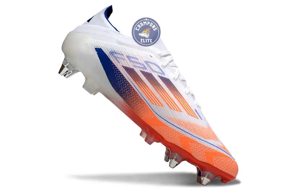 F50 Elite Lacets SG - Blanc/Orange/Bleu