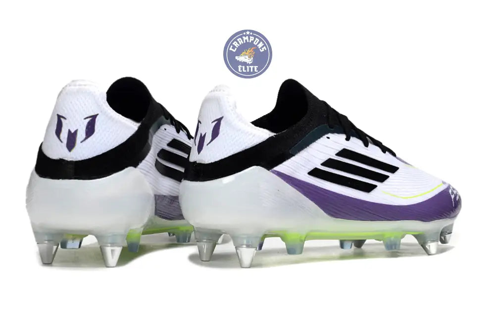 F50 Elite Lacets SG - Blanc/Violet/Jaune Fluo/Noir