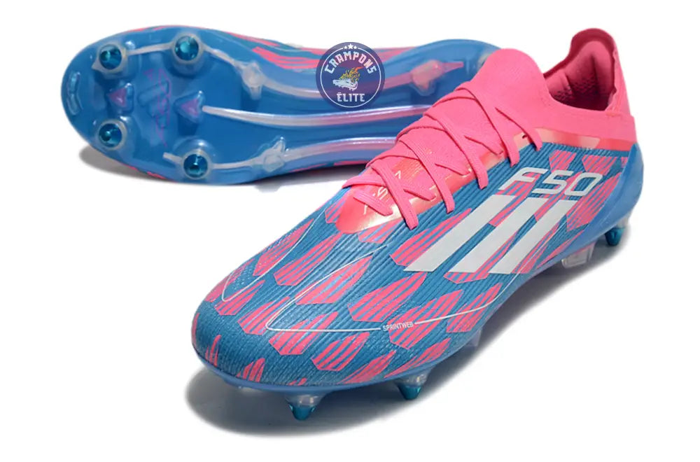 F50 Elite Lacets SG Reemergence - Bleu/Blanc/Rose