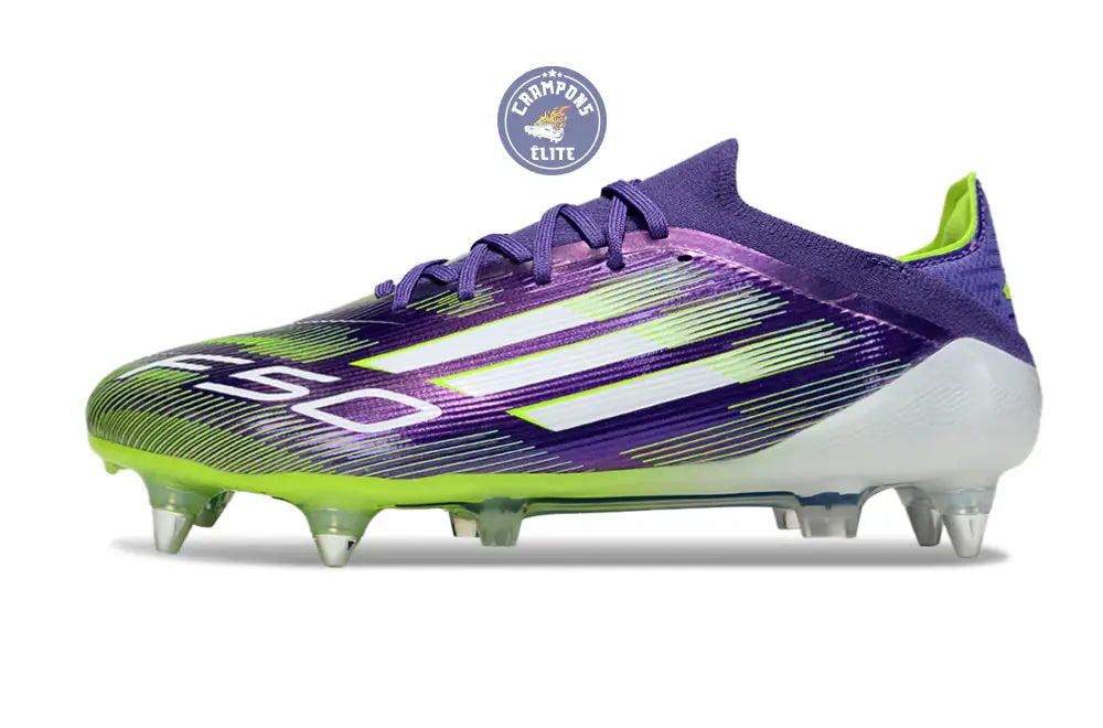 F50 Elite Lacets SG - Violet/Jaune Fluo/Blanc