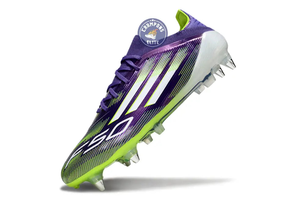 F50 Elite Lacets SG - Violet/Jaune Fluo/Blanc