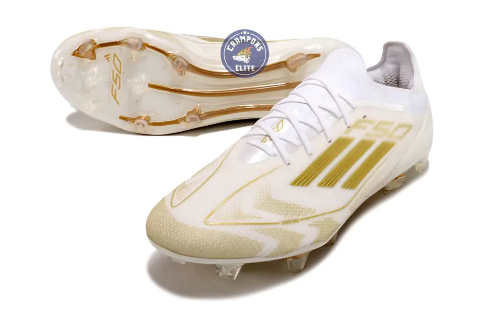 F50 Elitee Lacets FG - Blanc/Doré
