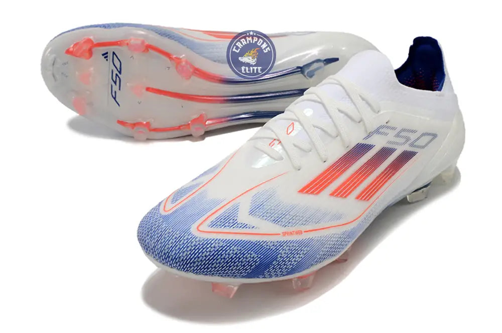 Image of F50 Elitee Lacets FG - Blanc/Orange/Bleu