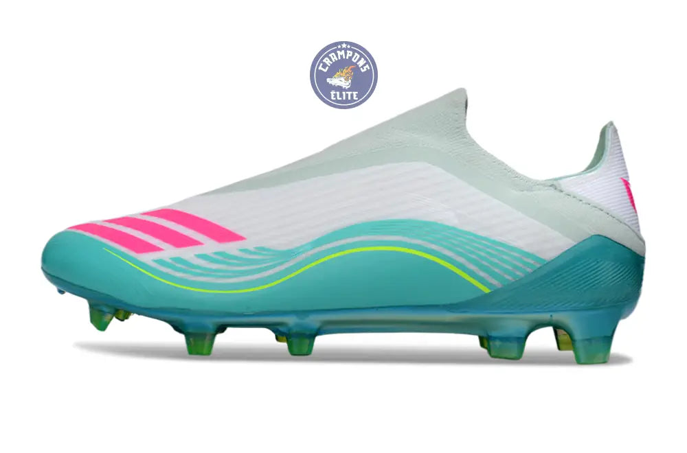 Image of F50 Laceless FG Messi - Turquoise/Blanc/Rose