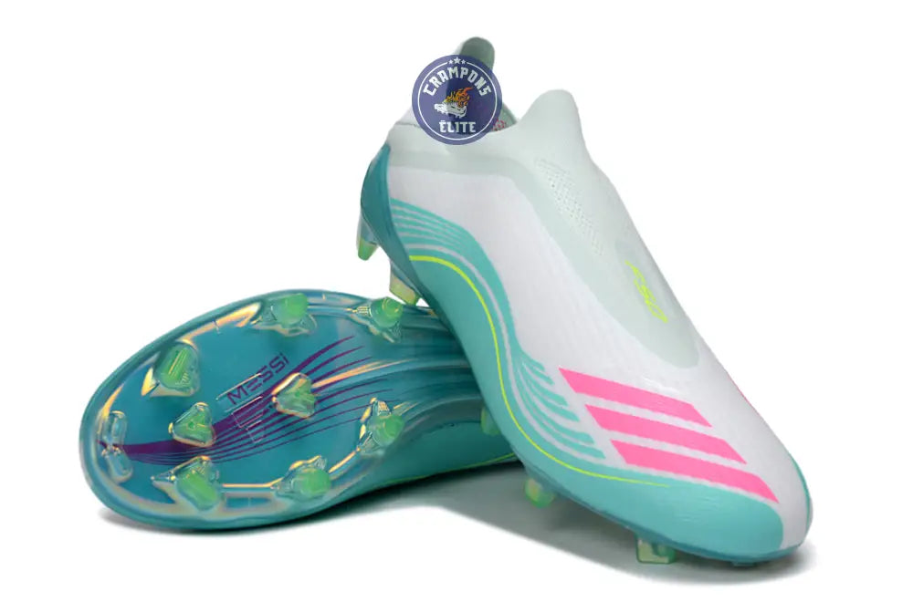 F50 Laceless FG Messi - Turquoise/Blanc/Rose