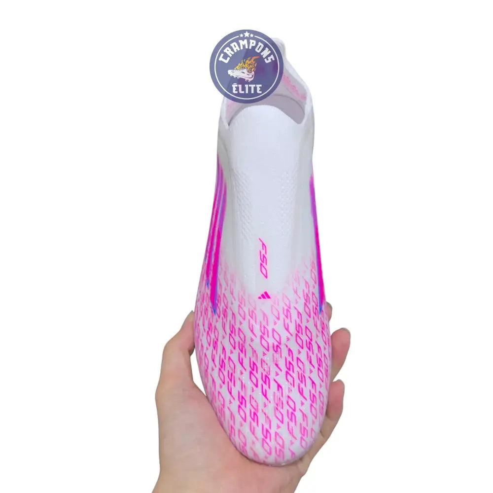 Image of F50 Laceless SPARKFUSION ELITE FG/AG TRINITY - BLANC/ROSE