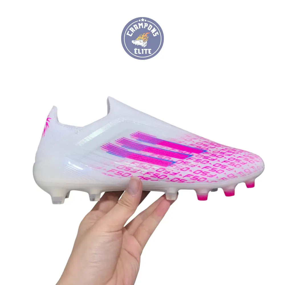 F50 Laceless SPARKFUSION ELITE FG/AG TRINITY - BLANC/ROSE