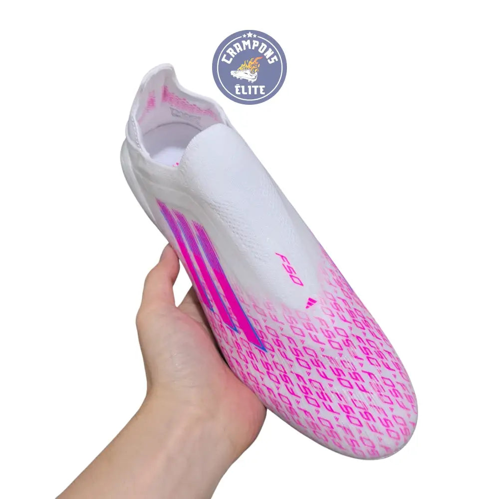 F50 Laceless SPARKFUSION ELITE FG/AG TRINITY - BLANC/ROSE