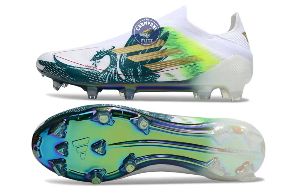 F50 Laceless Spécial Mohamed Salah FG - Blanc/Vert/Doré