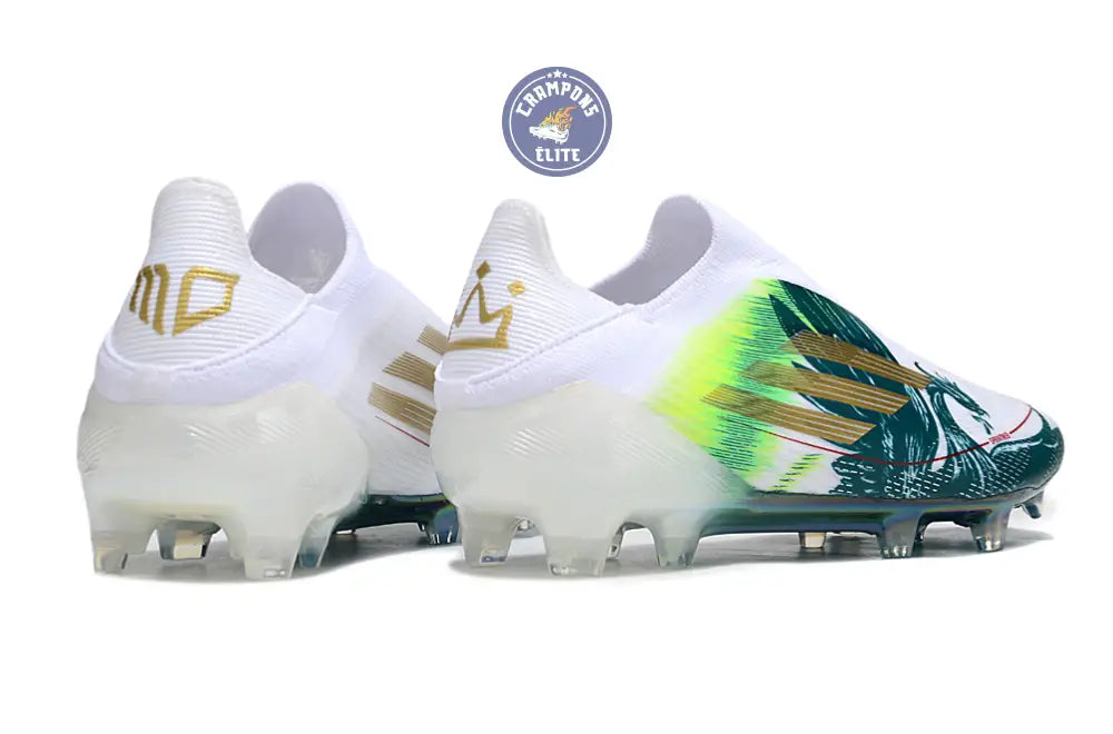 F50 Laceless Spécial Mohamed Salah FG - Blanc/Vert/Doré