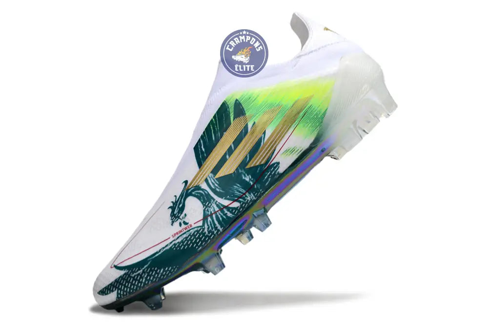 F50 Laceless Spécial Mohamed Salah FG - Blanc/Vert/Doré