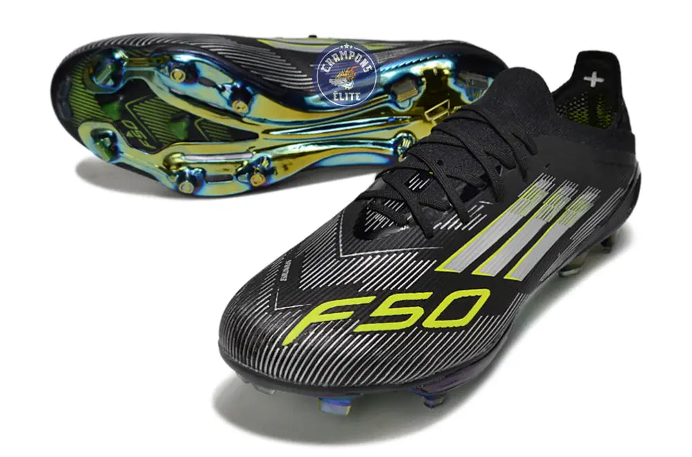 F50 + Lacets FG - Noir/Jaune Fluo/Blanc