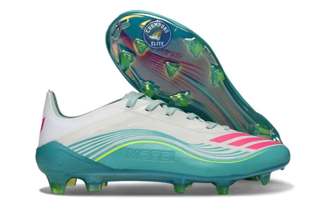 Image of F50 Lacets FG Messi - Turquoise/Blanc/Rose