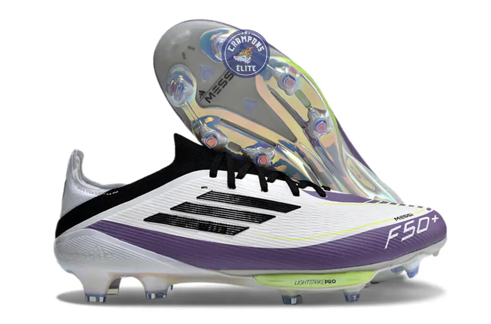 F50 + Lacets FG Triunfo Estelar - Blanc/Noir/Violet