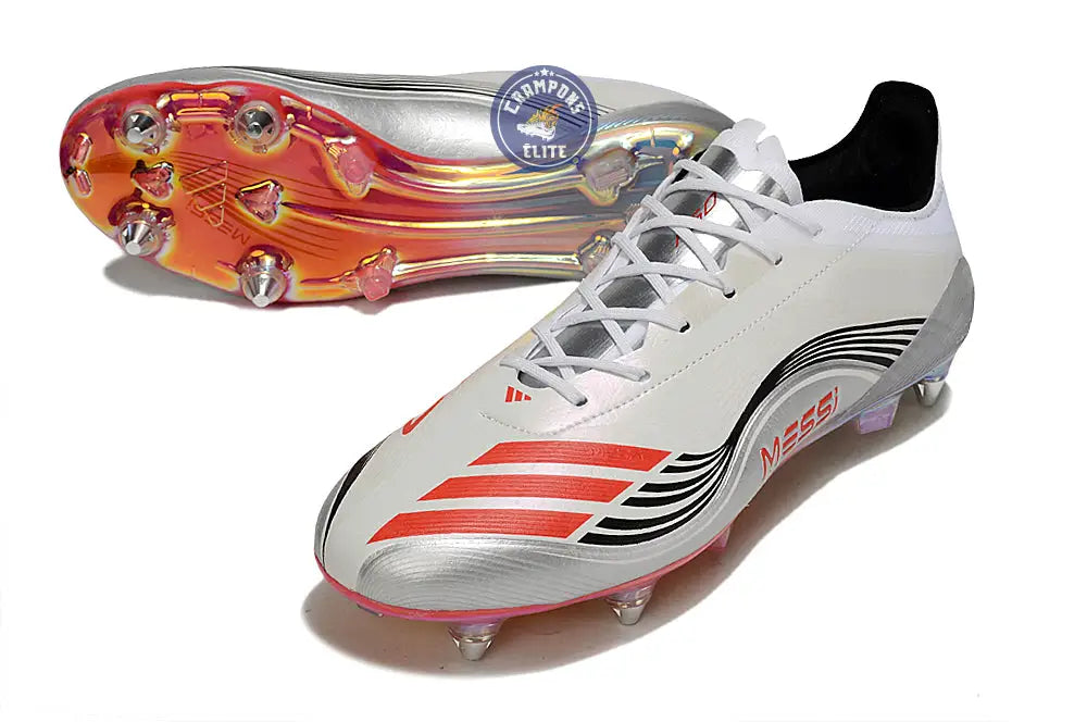 Image of F50 Languette SG Messi Elite FG Prestig10 - Blanc/Lucid Red/Argenté