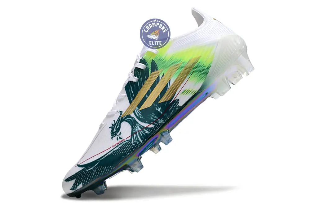 F50 Languette Mohamed Salah FG - Blanc/Vert/Doré