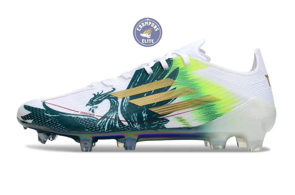 F50 Languette Mohamed Salah FG - Blanc/Vert/Doré