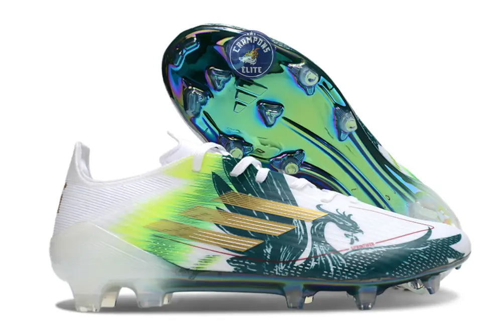 F50 Languette Mohamed Salah FG - Blanc/Vert/Doré
