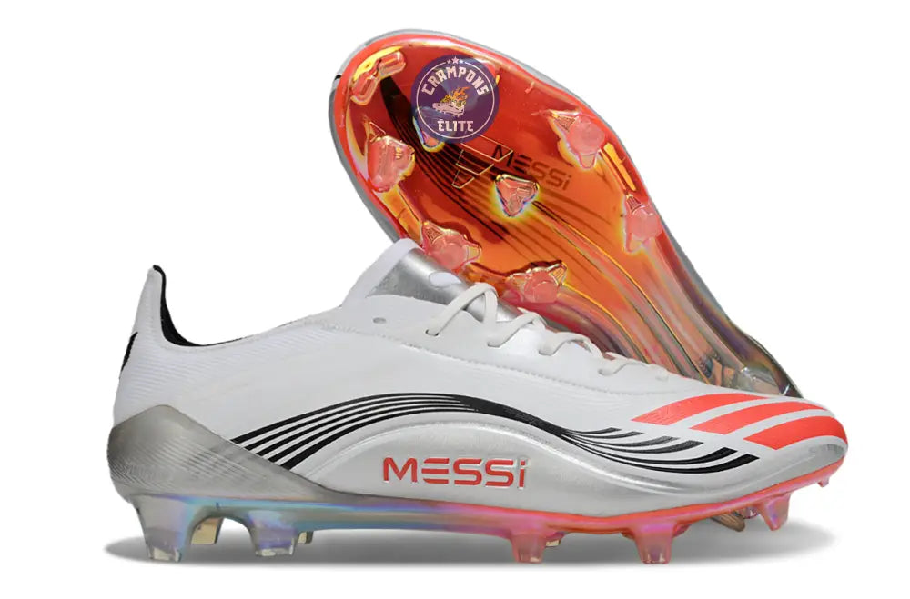 F50 MESSI ELITE FG PRESTIG10 - BLANC/LUCID RED/ARGENTÉ