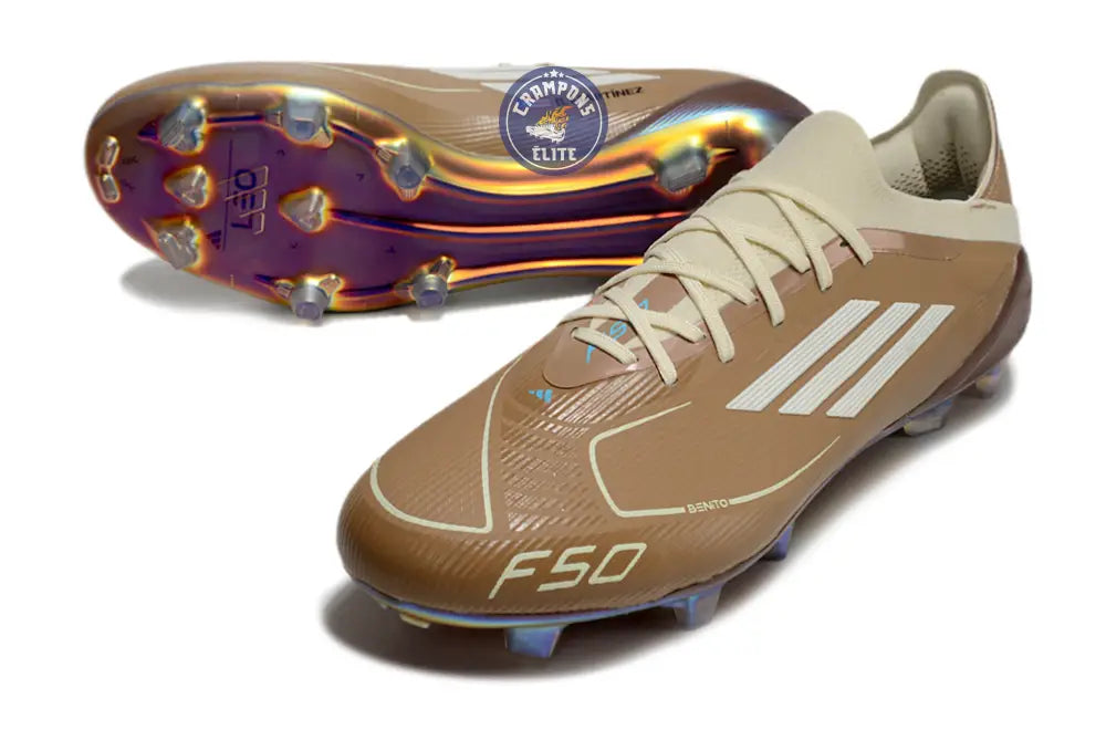 F50 Messi X Bad Bunny Elite Lacets FG - Cardboard/Blanc/Turquoise ÉDITION LIMITÉE