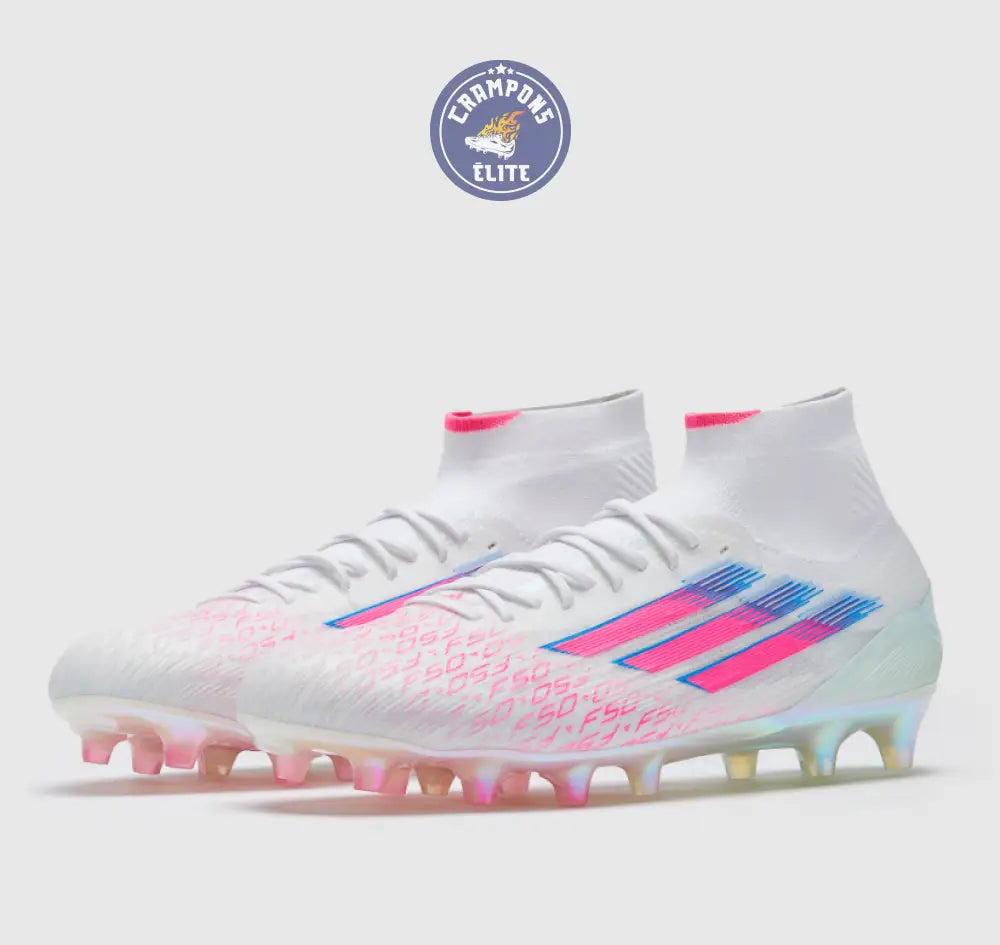F50 SPARKFUSION ELITE MID CUT ELITE FG/AG TRINITY - BLANC/ROSE ÉDITION LIMITÉE