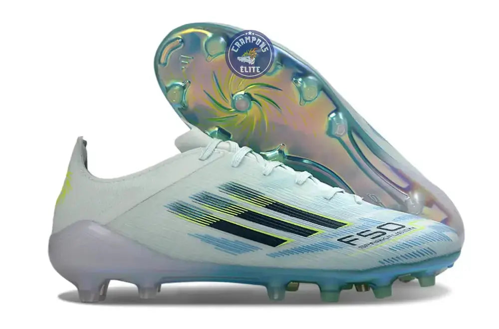 Image of F50 Sparkfusion League Low Cut Lacets FG Ice Cold Precision - Almond Blue/Dune Pearl/Jaune Hi-Res