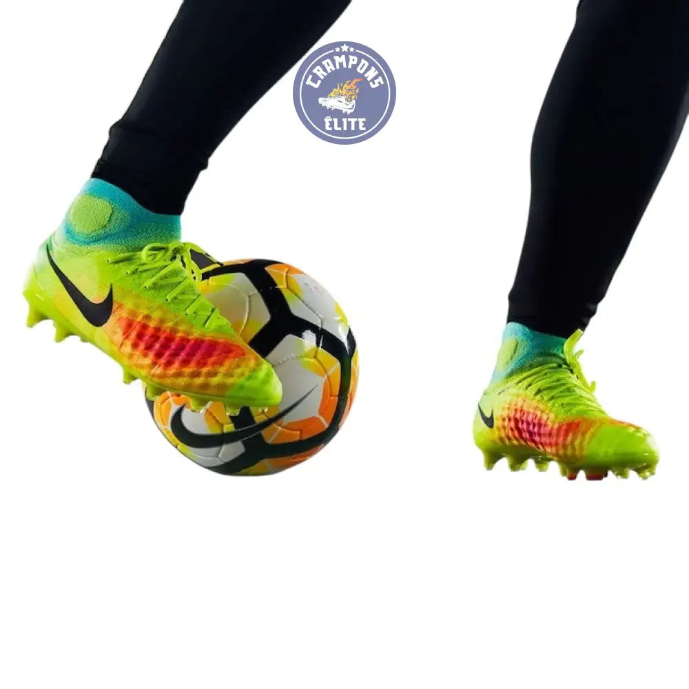 NIKE MAGISTA OBRA II FG JAUNE FLUO/ORANGE/TURQUOISE