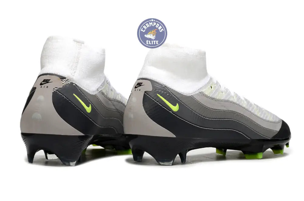 Image of MERCURIAL SUPERFLY 10 X AIR MAX 95 ELITE FG - NOIR/JAUNE/GRIS/LIGHT GRAPHITE ÉDITION LIMITÉE