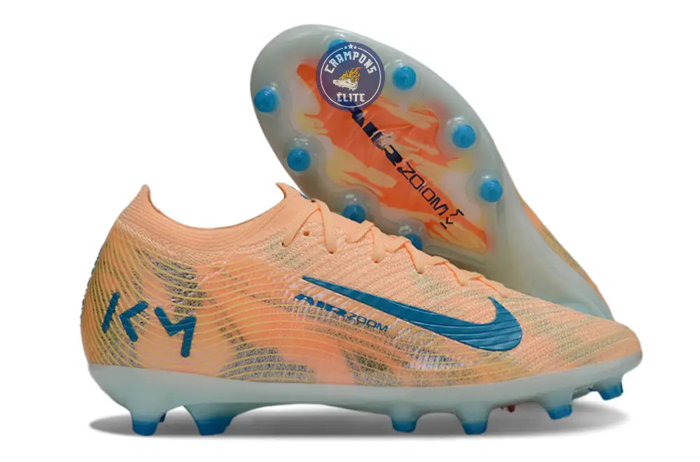 Image of MERCURIAL VAPOR 16 ELITE AG Kylian Mbappe - Orange/Bleu turquoise