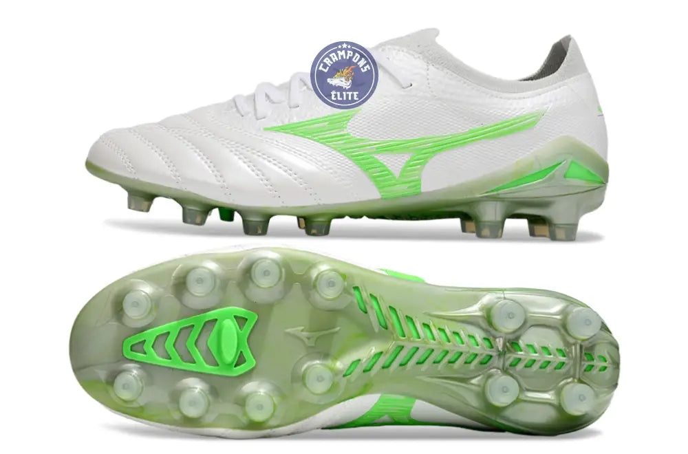 Image of Morelia Neo 4 Beta Elite FG/AG Frontier - Blanc/Vert Néon/Cool Gray