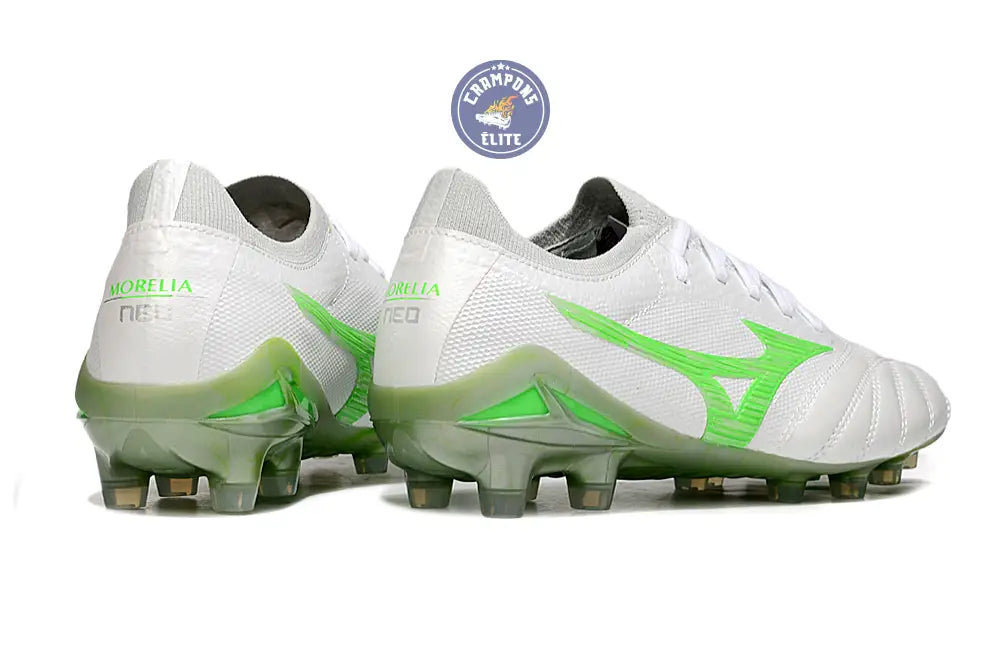 Morelia Neo 4 Beta Elite FG/AG Frontier - Blanc/Vert Néon/Cool Gray