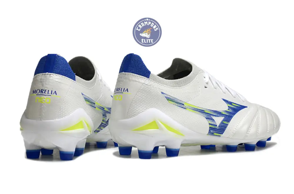 Image of Morelia Neo 4 Elite FG/AG - Blanc/Bleu/Jaune