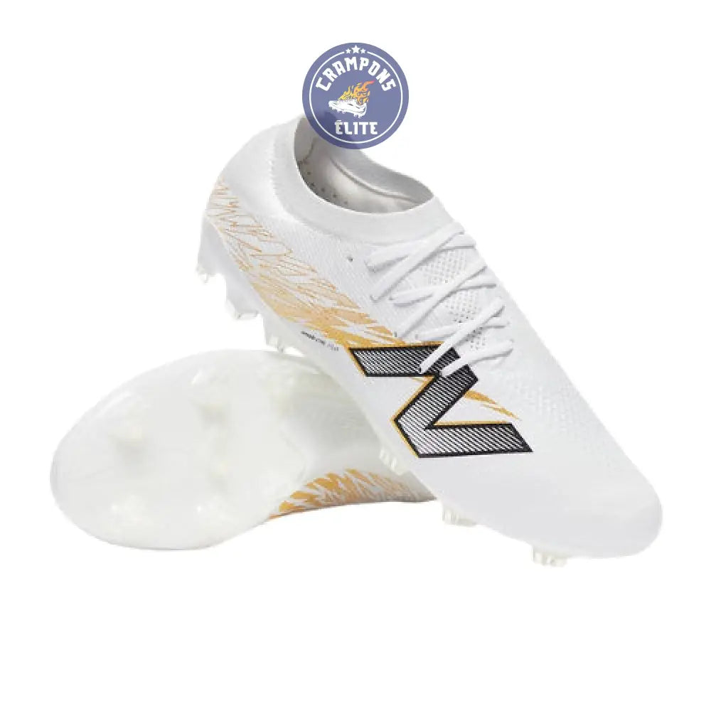 Image of New Balance FURON ELITE V8 FG - Blanc/Or Métallique/Noir