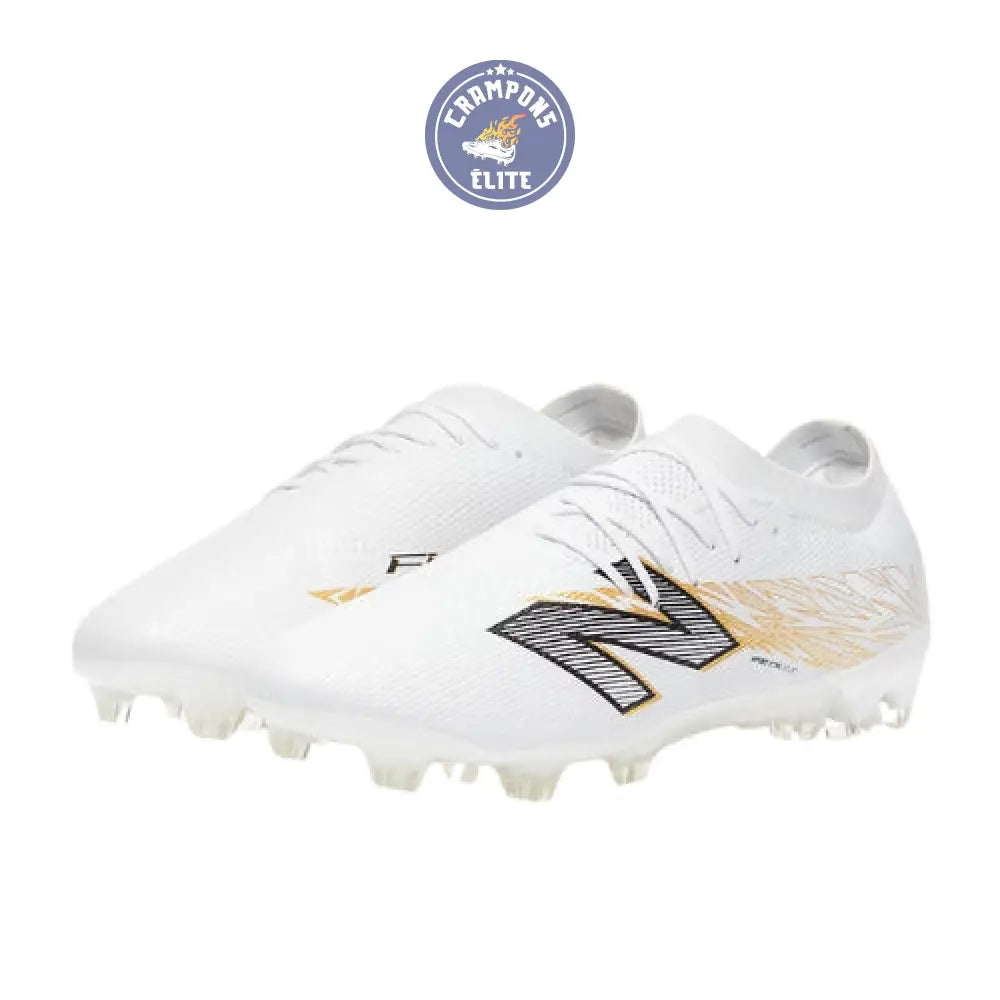 New Balance FURON ELITE V8 FG - Blanc/Or Métallique/Noir