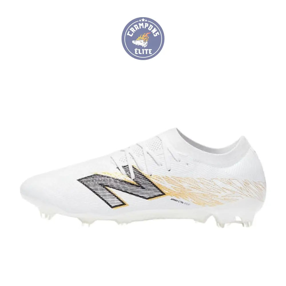 Image of New Balance FURON ELITE V8 FG - Blanc/Or Métallique/Noir