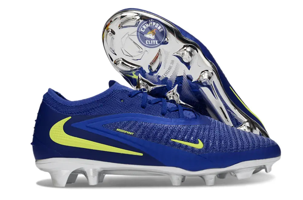 Nike Phantom 6 Elite Low Cut SG - Bleu/Argenté/Jaune Fluo