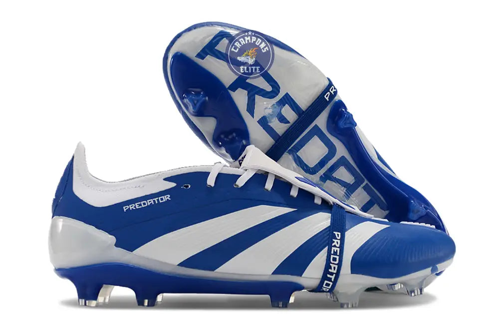 Image of Predator 24 Elite Fold-over Tongue FG Bleu/Blanc