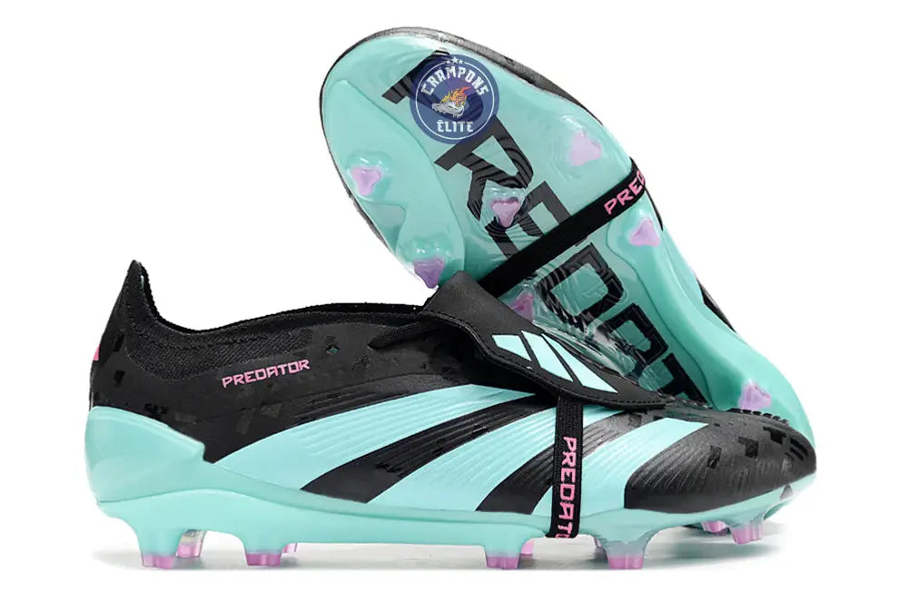 Predator 24 Elite Fold-over Tongue FG Noir/Turquoise/Rose