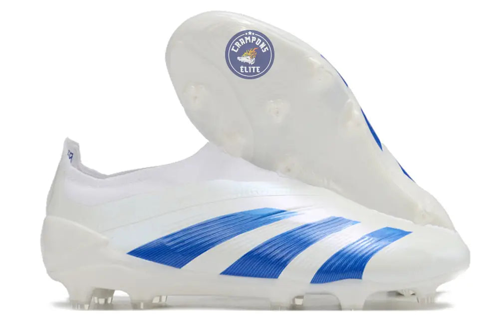 Image of Predator 24 Elite Laceless FG Predstrike - Blanc/Bleu