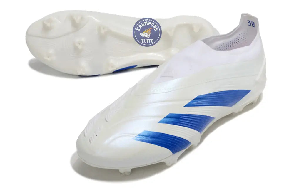 Predator 24 Elite Laceless FG Predstrike - Blanc/Bleu
