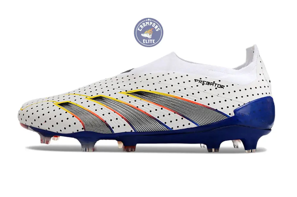 Image of Predator 24 Elite Laceless FG Predstrike - Blanc/Bleu Multicouleur