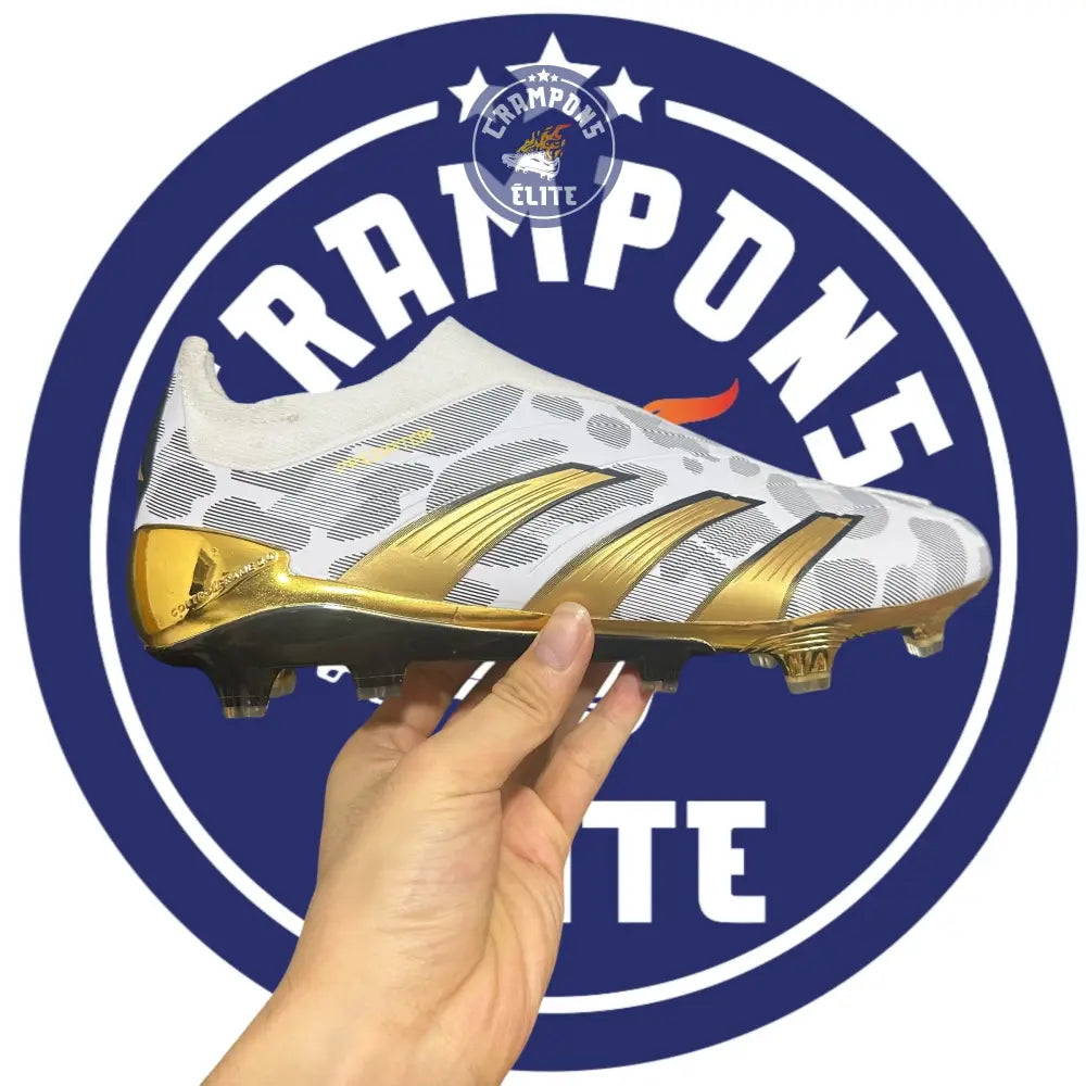 Predator 24 Elite Laceless FG Predstrike - Blanc/Noir/Or