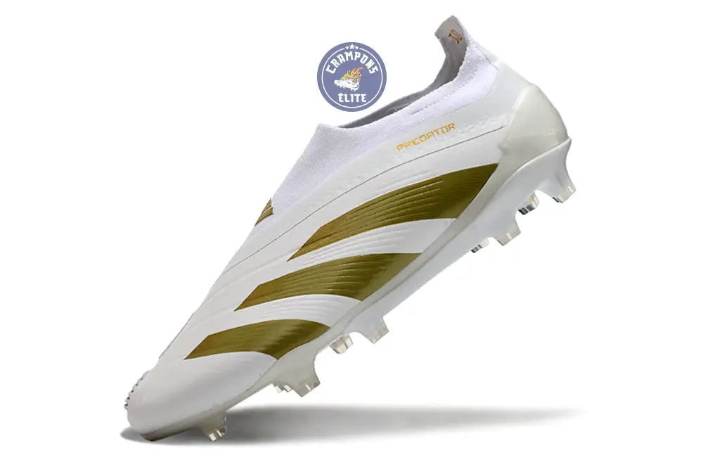 Predator 24 Elite Laceless FG Predstrike - Blanc/Or