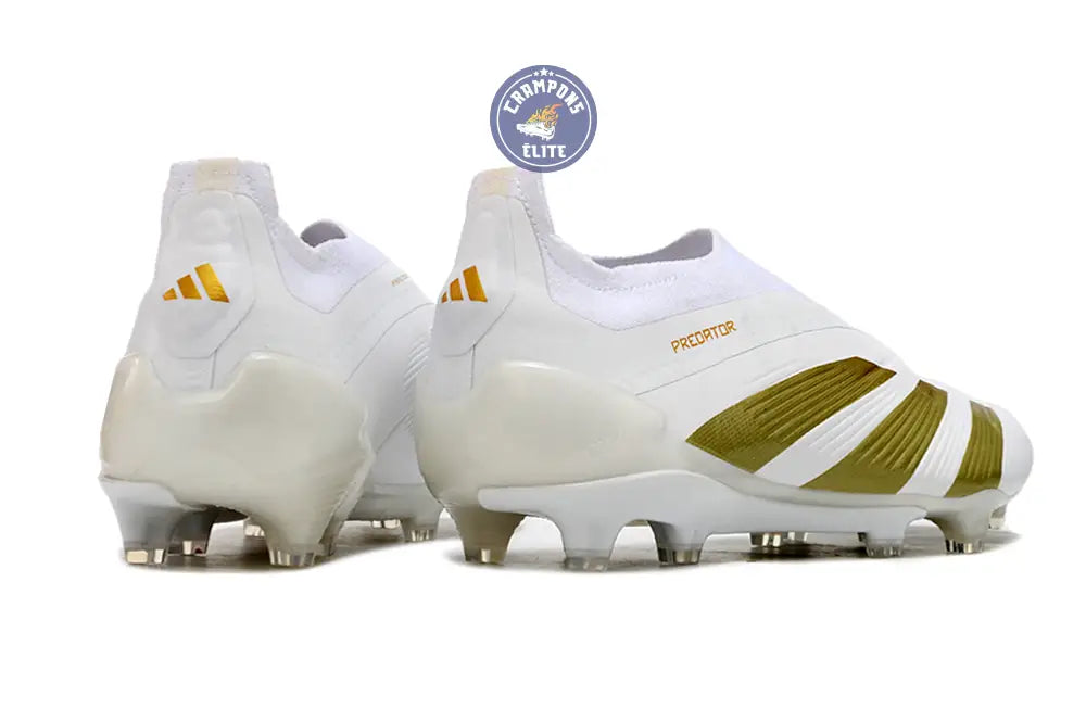 Image of Predator 24 Elite Laceless FG Predstrike - Blanc/Or