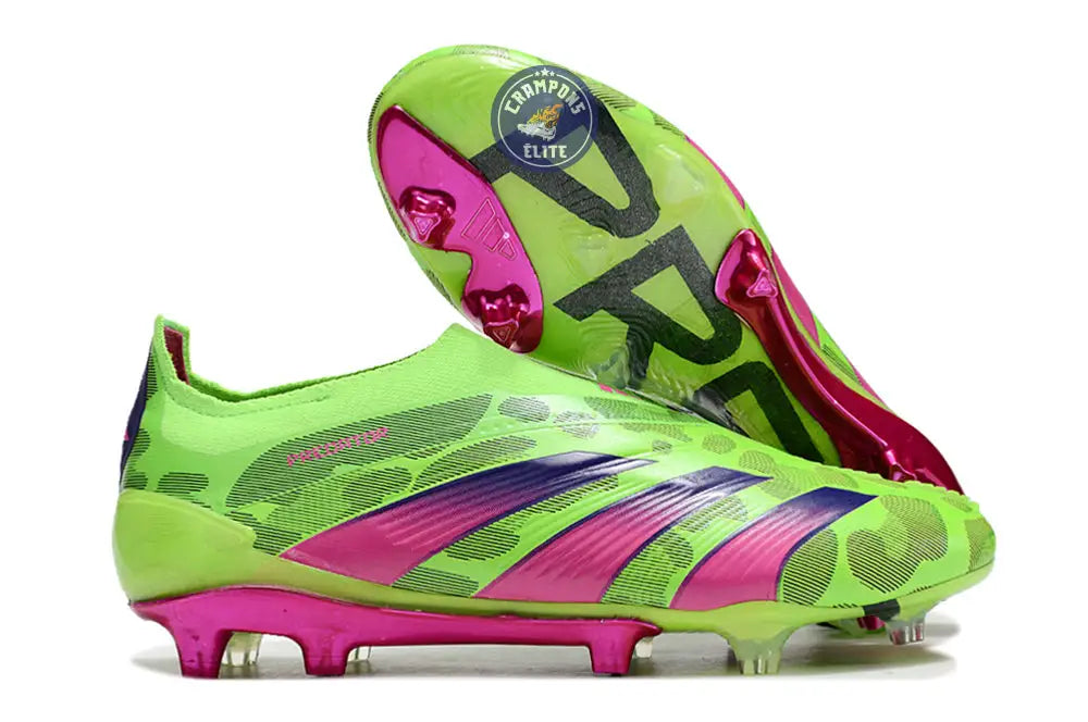 Image of Predator 24 Elite Laceless FG Predstrike - Generation Pred - Vert/Rose/Lucid Lemon ÉDITION LIMITÉE